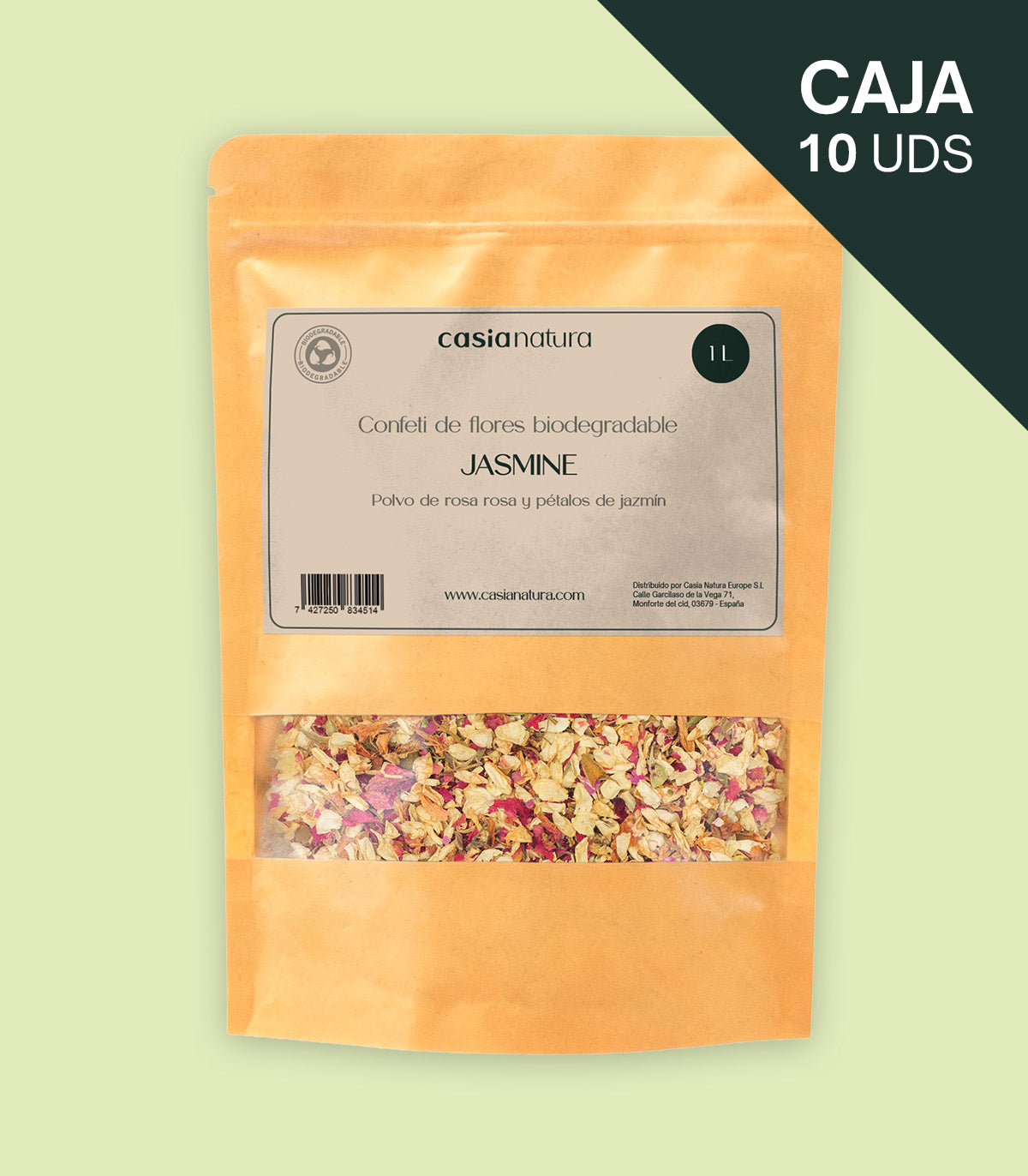 Pack de 10 sobres de confeti biodegradable Jasmine