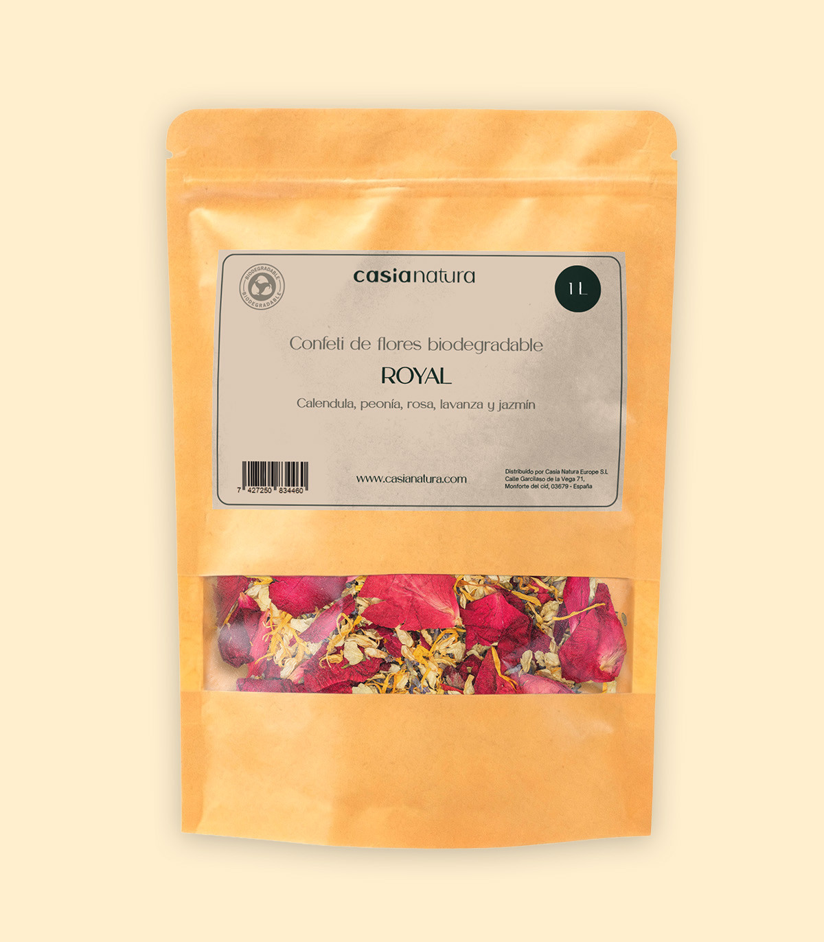 Royal - Confeti biodegradable de pétalos secos | 1L