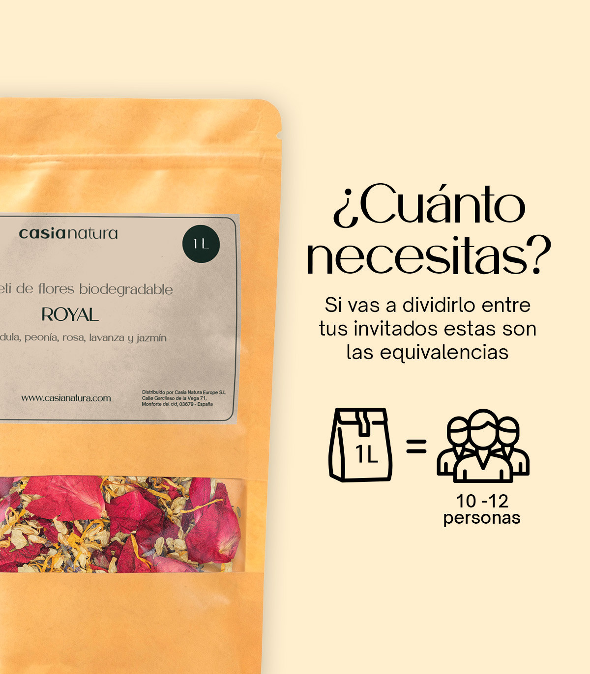 Royal - Biodegradable confetti of dried petals | 1L