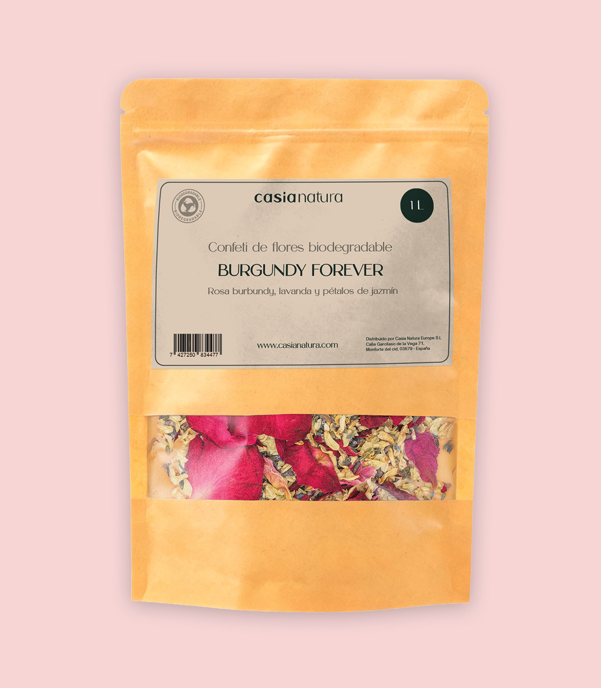 Burgundy Forever - Confeti biodegradable de pétalos secos