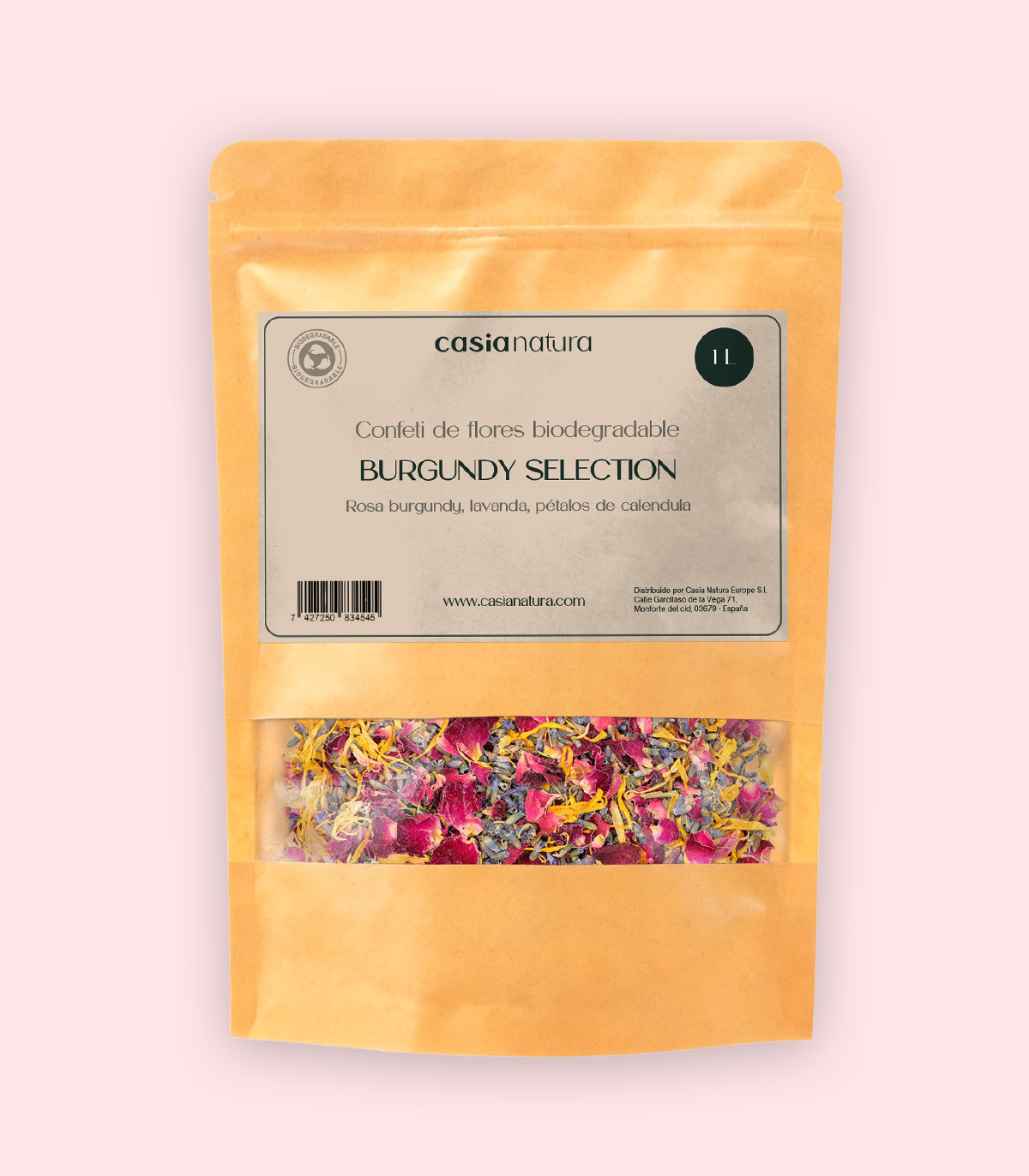 Burgundy Selection - Biodegradable confetti of dried petals | 1L