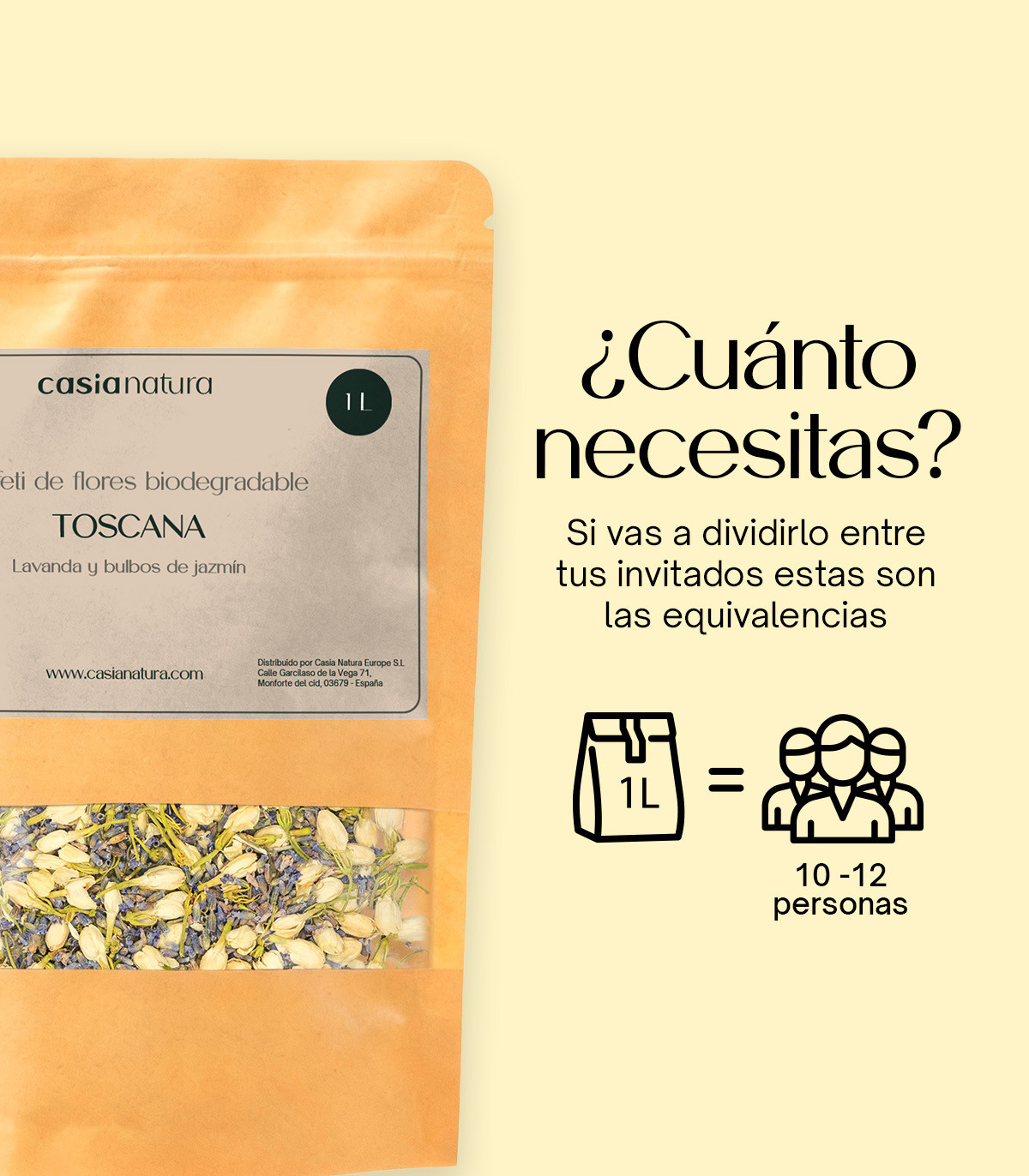 Toscana - Confeti biodegradable de pétalos secos