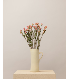 Natural pink dried spray roses vase