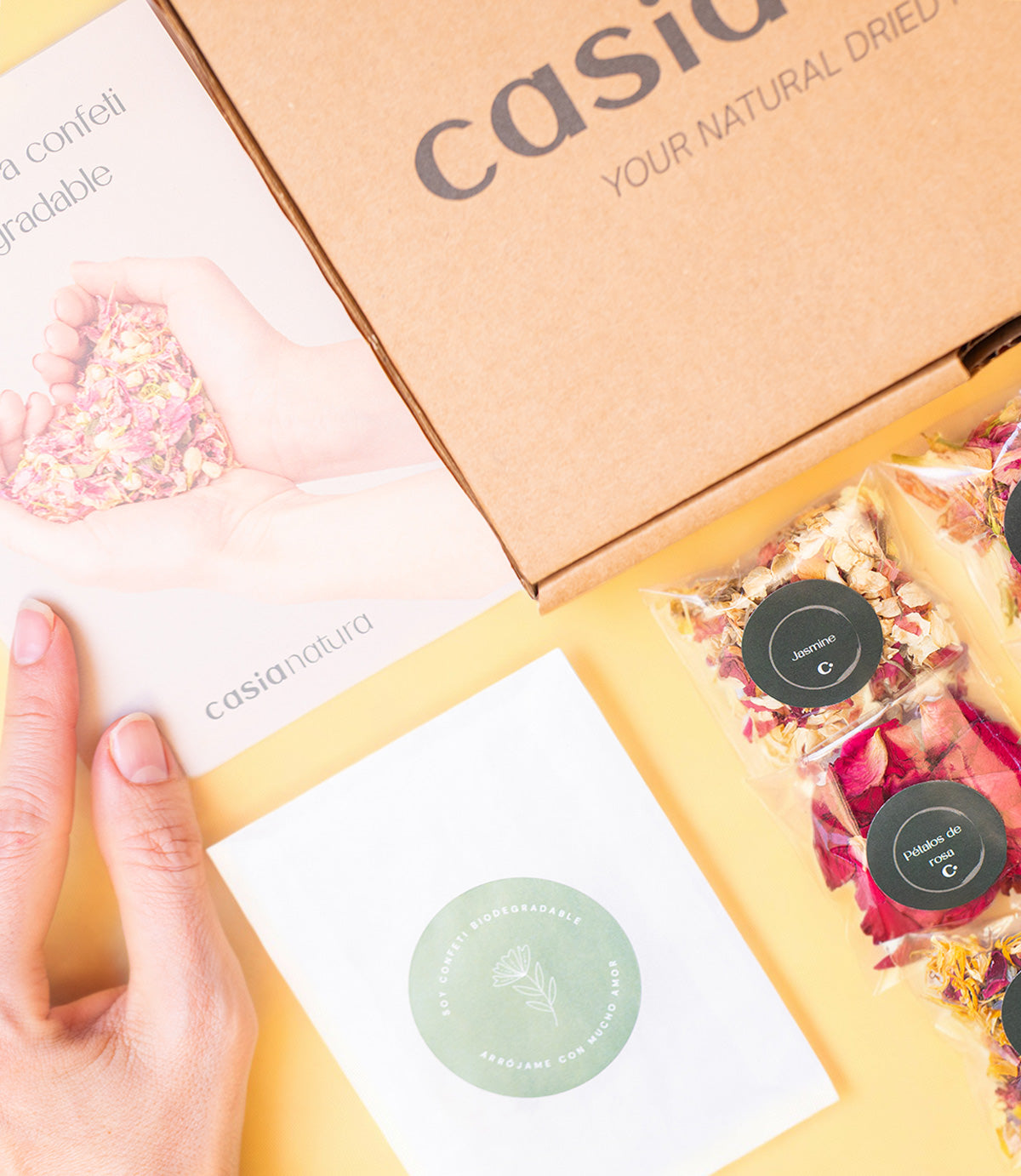 Sample Box de Casia Natura: muestras de las 9 mezclas de confeti biodegradable
