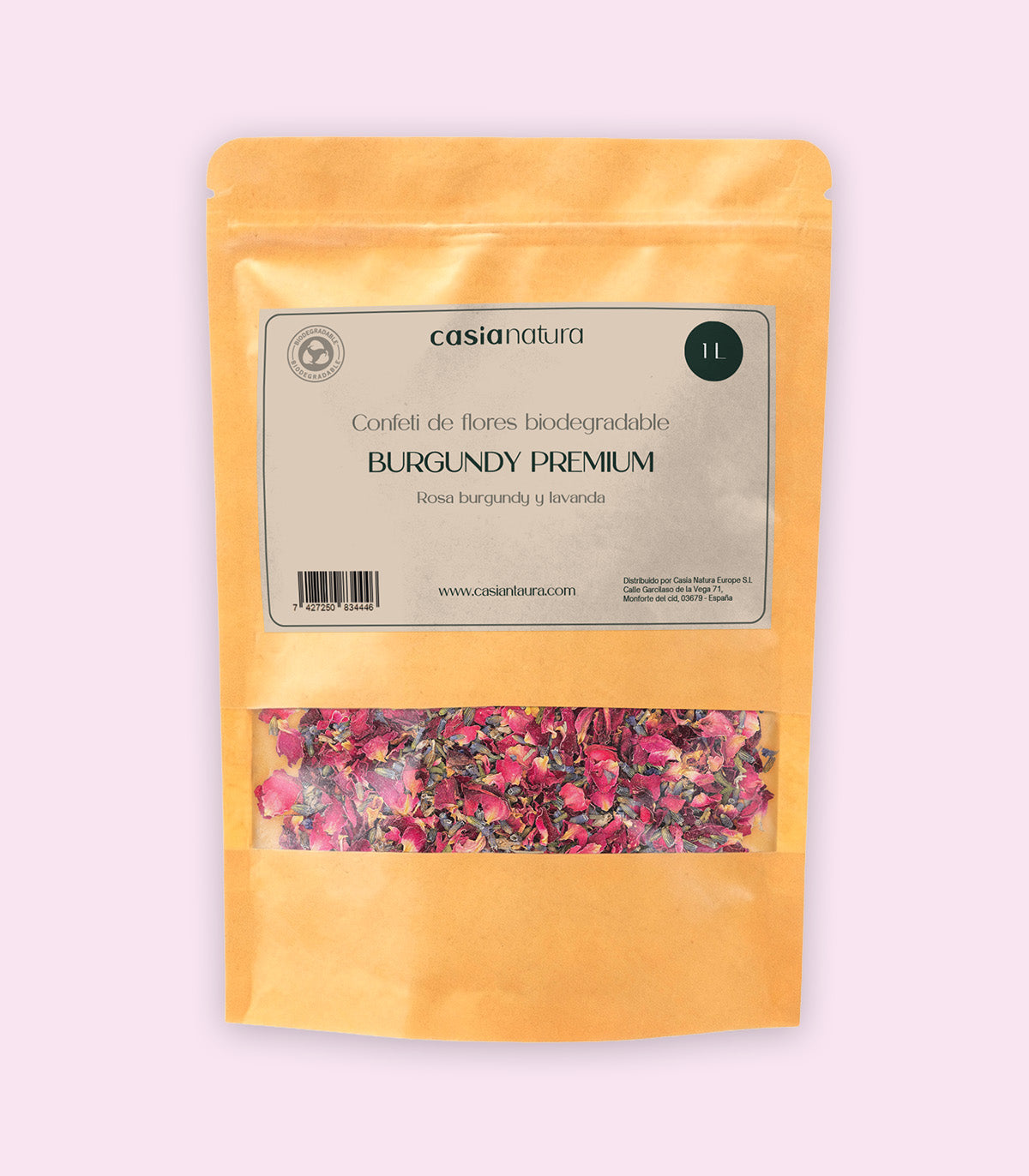 Bolsa de confeti biodegradable Burgundy Premium