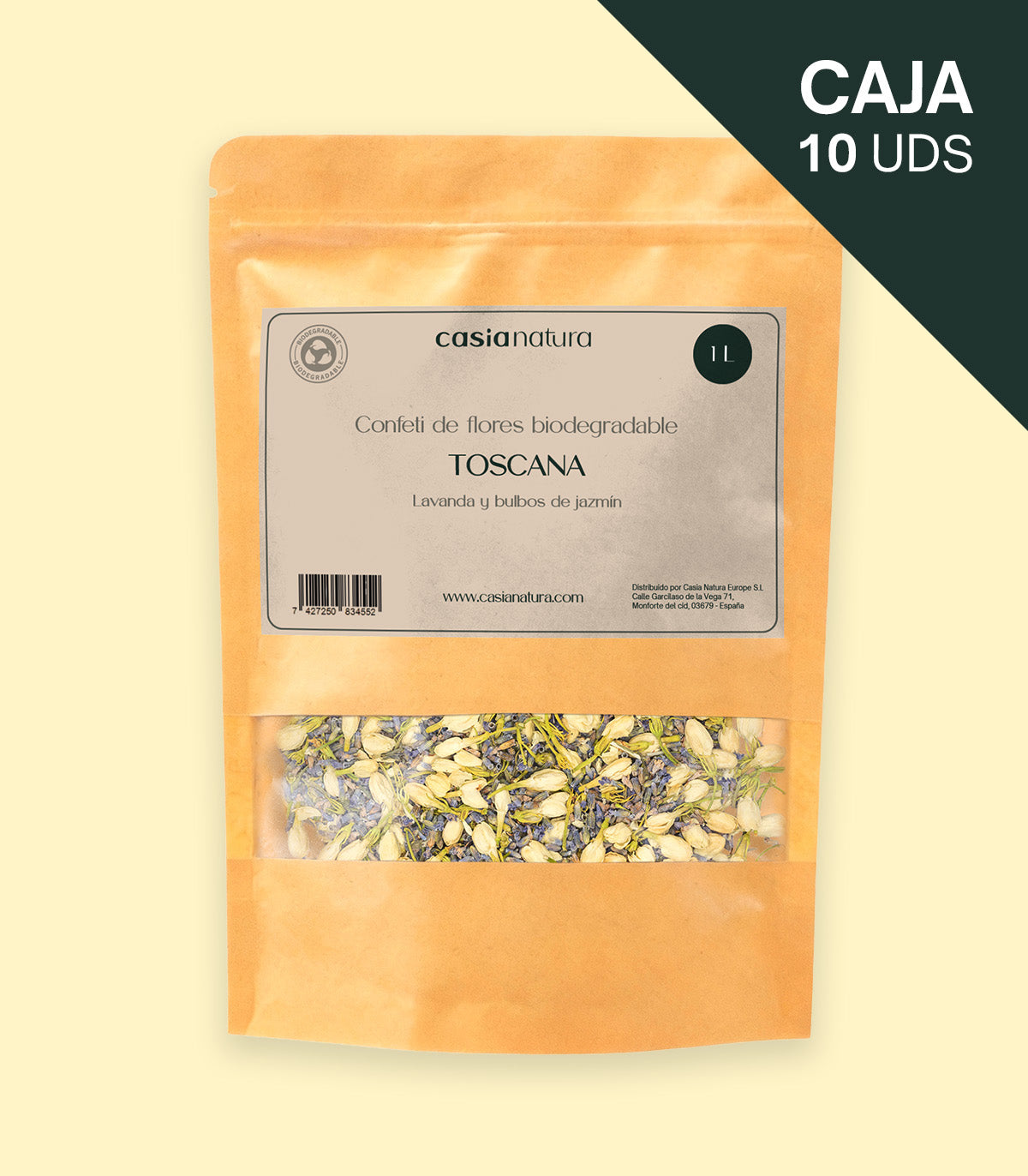 Pack de 10 sobres de confeti biodegradable Toscana